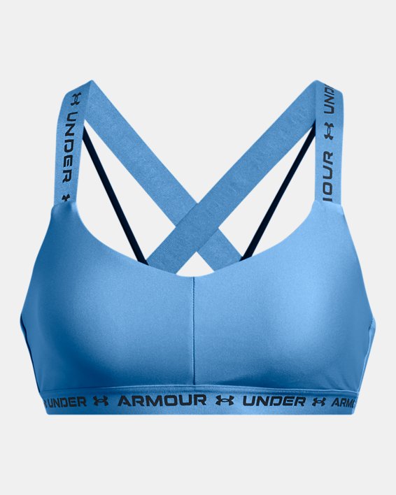 Damen UA Crossback Low Sport-BH, Blue, pdpMainDesktop image number 9
